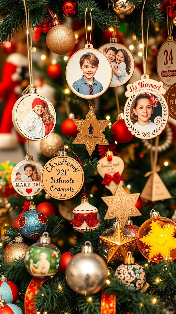 Creative Christmas Ornaments Gift Ideas A variety of Christmas ornaments including personalized, wooden, and glass designs displayed in a festive setting.